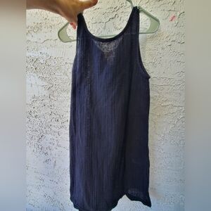 100% Cotton Prairie Underground Simple  Black Tank Sleeveless Every Day Dress M